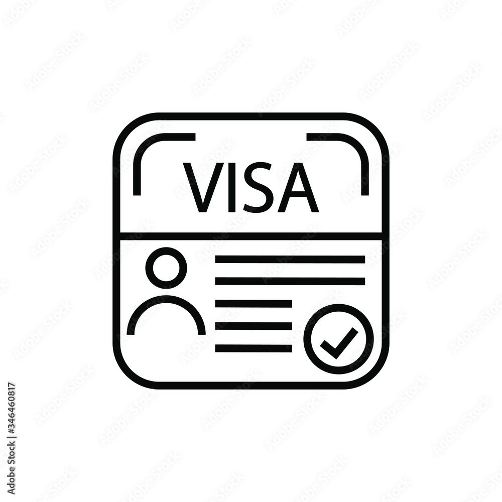 Permitting Document Visa Line Icon Vector Illustration Stock Vector -  Illustration of traveling, investment: 225573888