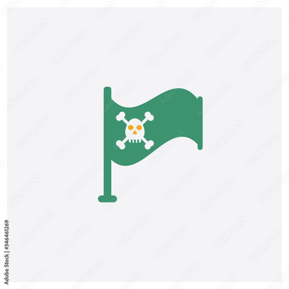 Flag concept 2 colored icon. Isolated orange and green Flag vector symbol design. Can be used for web and mobile UI/UX