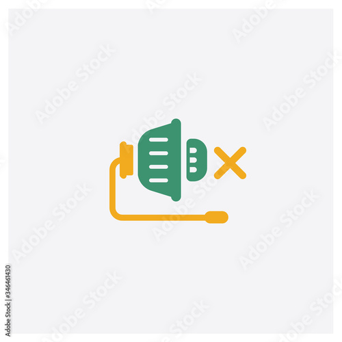 Muted concept 2 colored icon. Isolated orange and green Muted vector symbol design. Can be used for web and mobile UI/UX