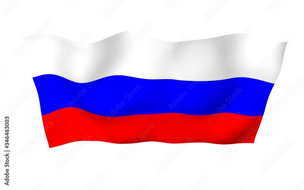 Waving flag of the Russian Federation. The National. State symbol of the Russia. 3D illustration Waving flag of the Russian Federation. The National. State symbol of the Russia. 3D illustration