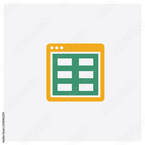 Business concept 2 colored icon. Isolated orange and green Business vector symbol design. Can be used for web and mobile UI/UX