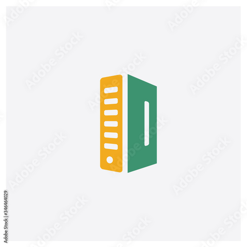 Server concept 2 colored icon. Isolated orange and green Server vector symbol design. Can be used for web and mobile UI/UX