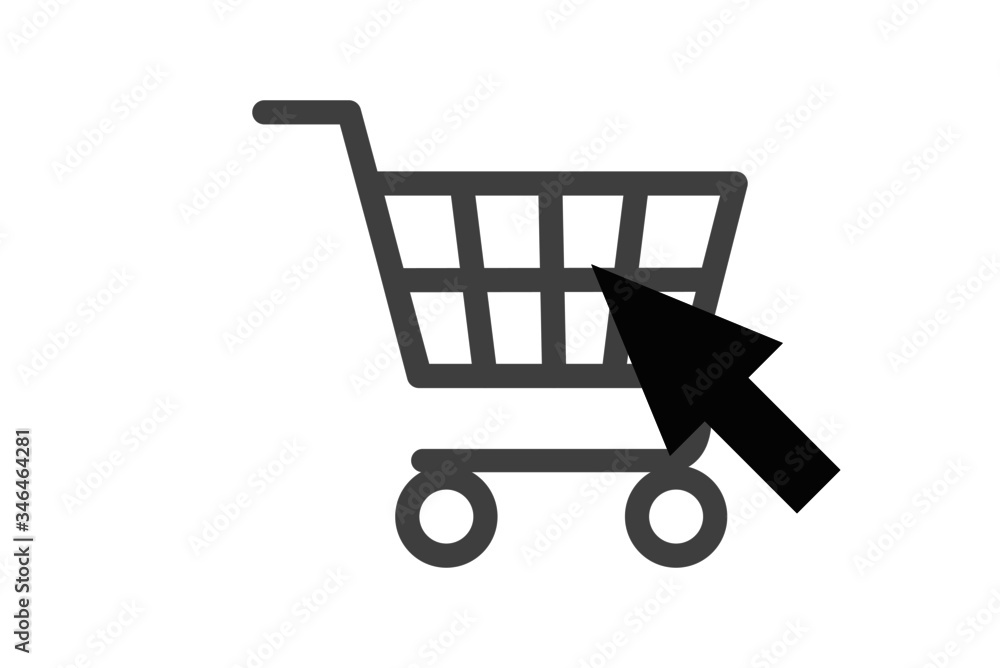 Shopping cart icon vector black. Business icon. Sale. Vector Illustration Shopping cart icon vector black. Business icon. Sale. Vector Illustration