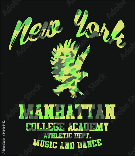 New york manhattan camouflage graphic design vector art