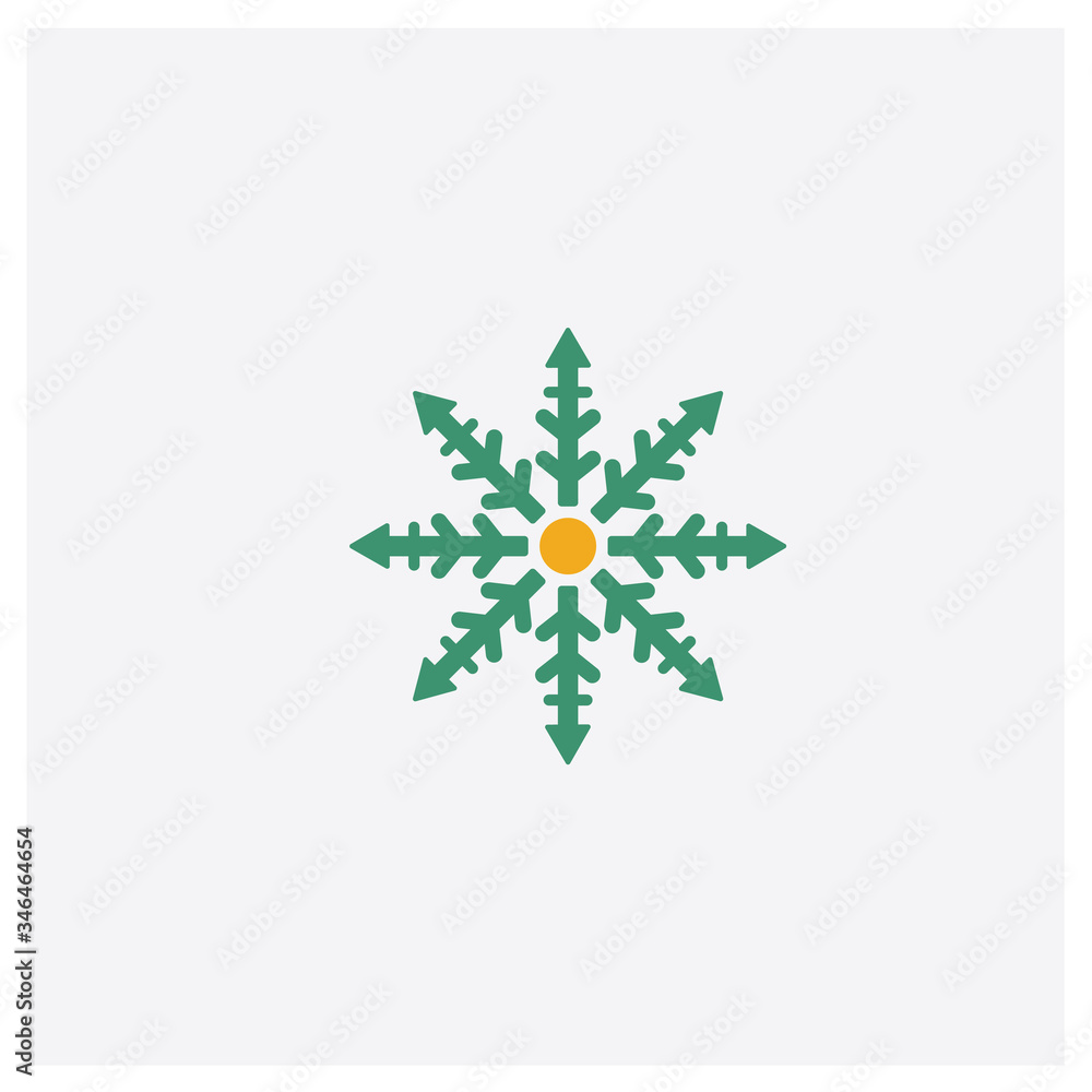 Fotografie Snowflake concept 2 colored icon
