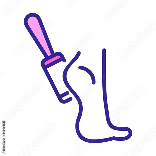 callus brush on foot icon vector outline illustration