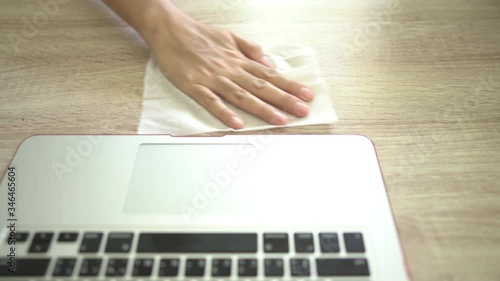 Clean the table and computer to protect virus at home