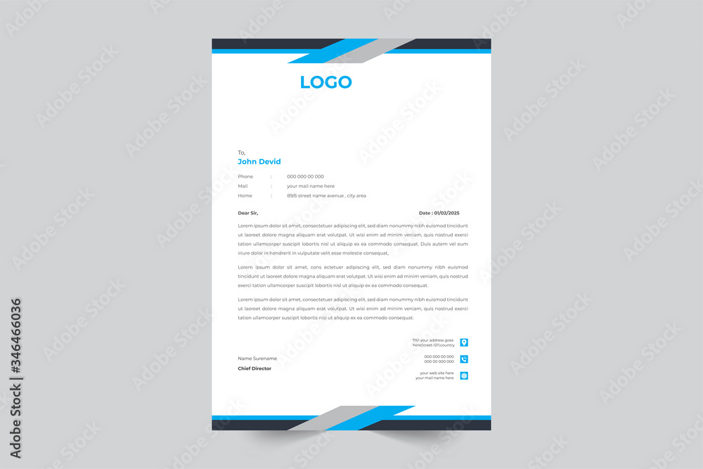 Corporate business style elegant shape letterhead template Corporate business style elegant shape letterhead template