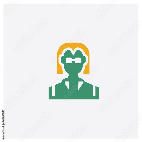 Businessman concept 2 colored icon. Isolated orange and green Businessman vector symbol design. Can be used for web and mobile UI/UX © MMvectors