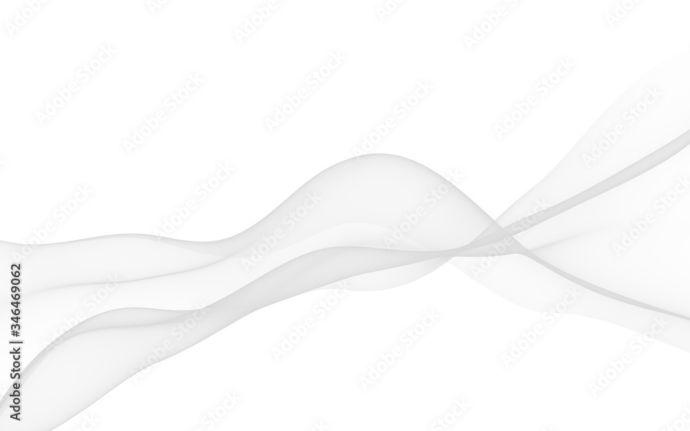 White abstract background. Fluttering white scarf. Waving on wind white fabric. 3D illustration White abstract background. Fluttering white scarf. Waving on wind white fabric. 3D illustration