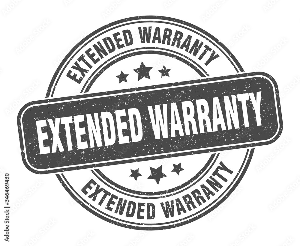 extended warranty stamp. extended warranty label. round grunge sign
