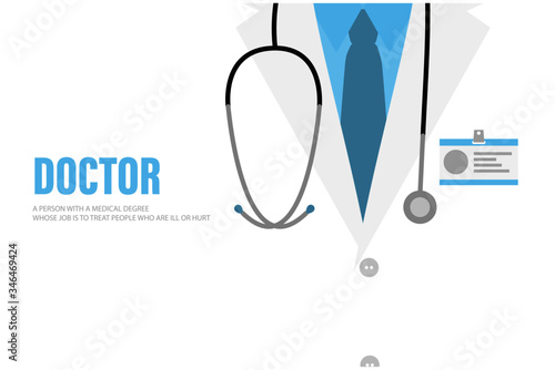 International Nurse Day background. Medical background with close up of doctor with stethoscope. Vector illustration