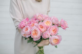 Pink and orange peony roses