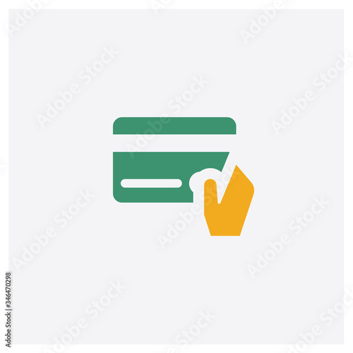 Cit card concept 2 colored icon. Isolated orange and green Cit card vector symbol design. Can be used for web and mobile UI/UX