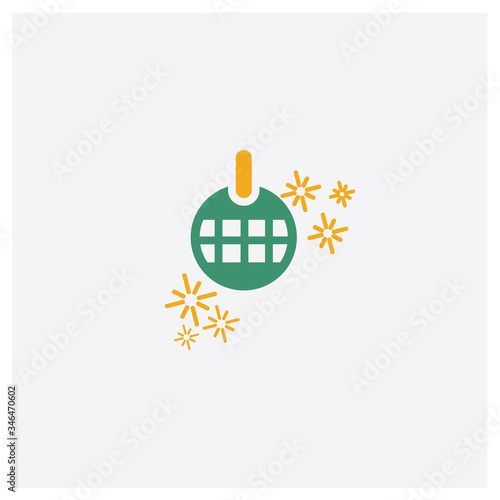 Ball concept 2 colored icon. Isolated orange and green Ball vector symbol design. Can be used for web and mobile UI/UX