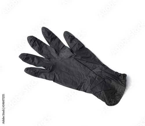 black non-sterile latex gloves for safe cooking isolated on white background