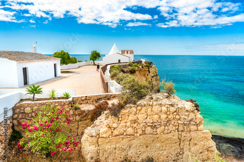 Small chapel on the end of peninsula, Algarve, Portugal