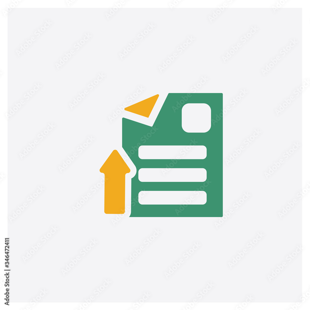 File concept 2 colored icon. Isolated orange and green File vector symbol design. Can be used for web and mobile UI/UX