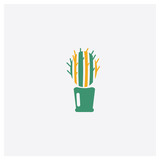 Cactus concept 2 colored icon. Isolated orange and green Cactus vector symbol design. Can be used for web and mobile UI/UX