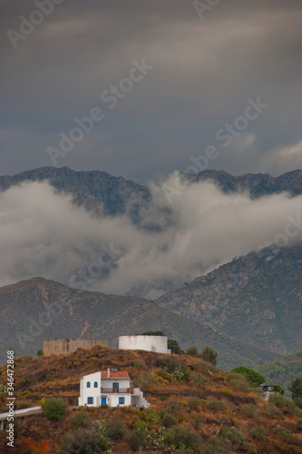Countryside surrounding The Moorish village of Frigiliana nestling in the mountains, Costa del Sol, Andalucia, Spain © Andy Evans Photos