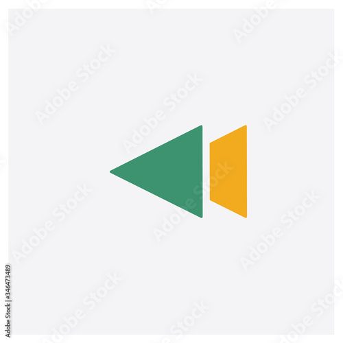 Free Download Rewind concept 2 colored icon. Isolated orange and green Rewind vector symbol design. Can be used for web and mobile UI/UX - GFXLoad