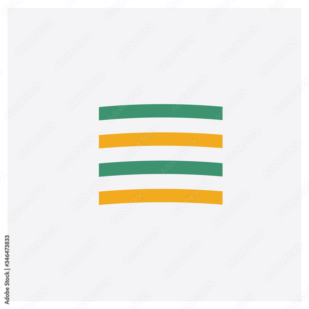 Stave concept 2 colored icon. Isolated orange and green Stave vector symbol design. Can be used for web and mobile UI/UX