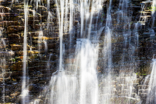 shale wall waterfall in the park