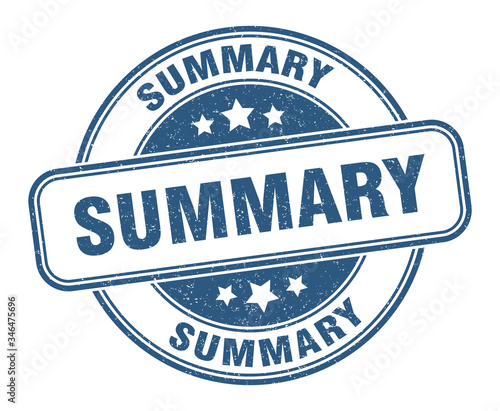summary stamp. summary round grunge sign. label