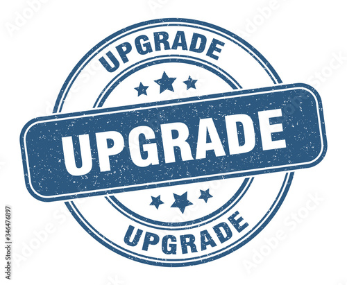 upgrade stamp. upgrade label. round grunge sign