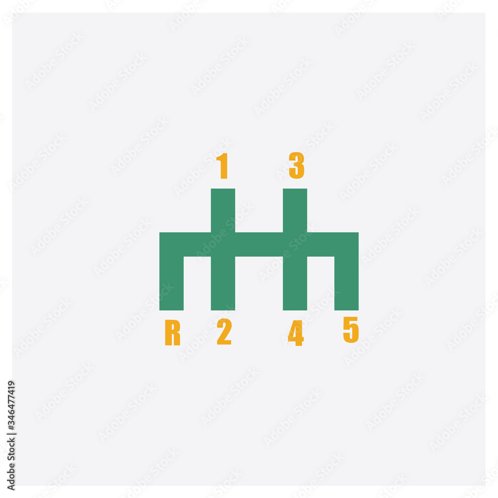 Driving gear controls concept 2 colored icon. Isolated orange and green Driving gear controls vector symbol design. Can be used for web and mobile UI/UX Driving gear controls concept 2 colored icon. Isolated orange and green Driving gear controls vector symbol design. Can be used for web and mobile UI/UX