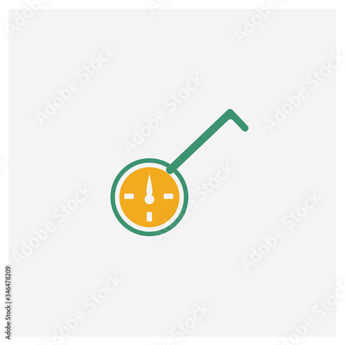 Wheel Meter concept 2 colored icon. Isolated orange and green Wheel Meter vector symbol design. Can be used for web and mobile UI/UX