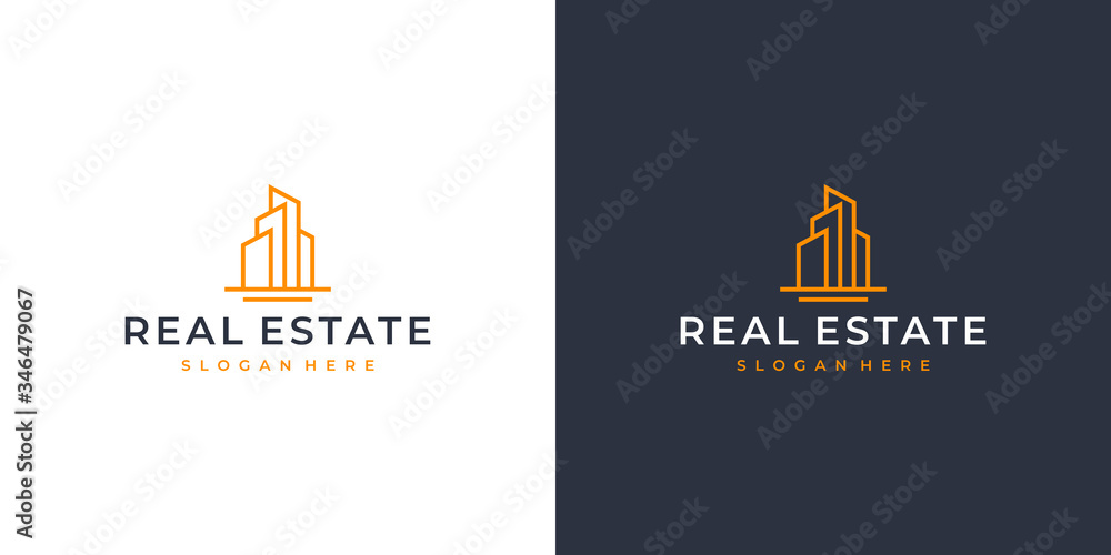 Real Estate Line Art Logo Design