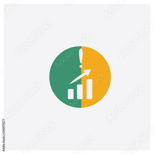 Risk concept 2 colored icon. Isolated orange and green Risk vector symbol design. Can be used for web and mobile UI/UX