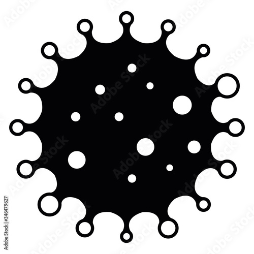 Virus sign. Symbol of coronavirus and COVID-19 desease. Simple flat black vector icon