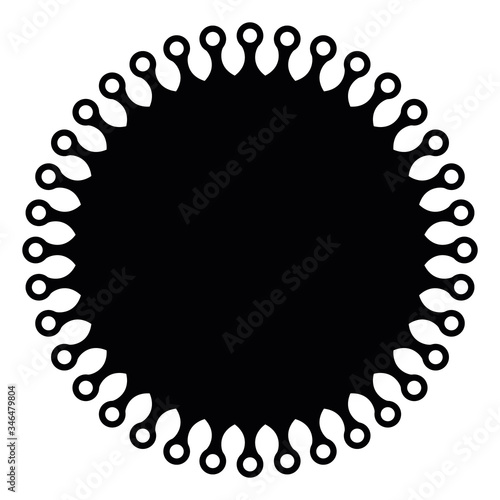 Virus sign. Symbol of coronavirus and COVID-19 desease. Simple flat black vector icon