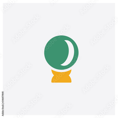 Ball concept 2 colored icon. Isolated orange and green Ball vector symbol design. Can be used for web and mobile UI/UX