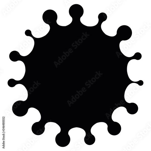 Virus sign. Symbol of coronavirus and COVID-19 desease. Simple flat black vector icon