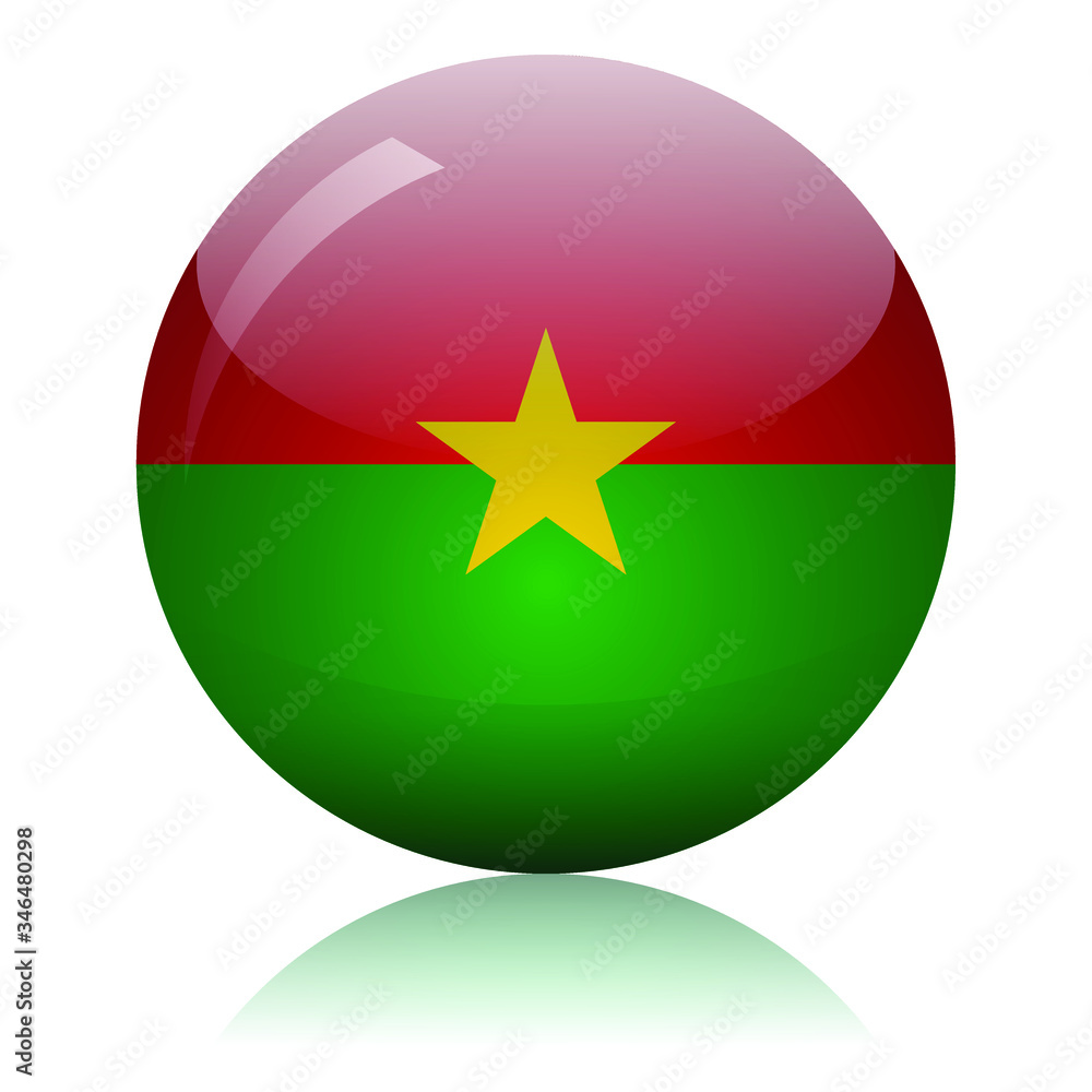 Burkina Faso flag glass button vector illustration Burkina Faso flag glass button vector illustration