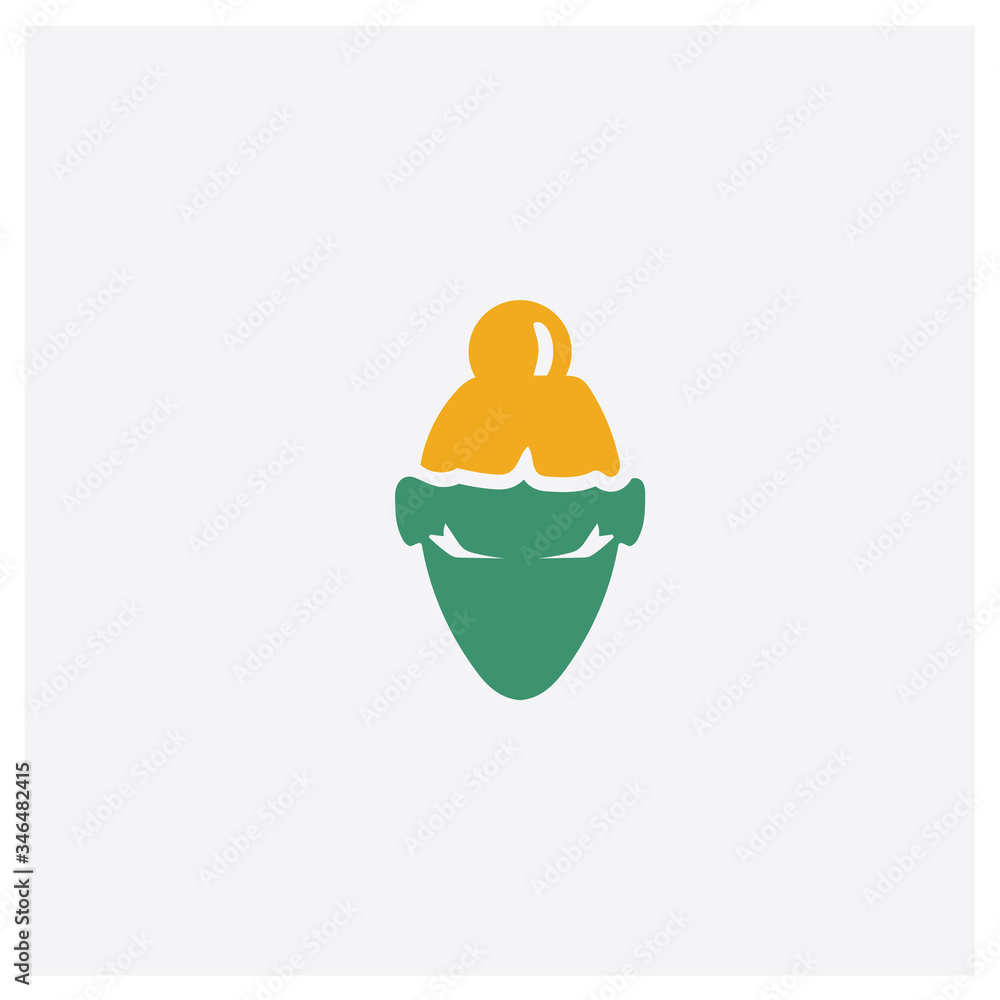 Fototapeta premium Women Eye Care concept 2 colored icon. Isolated orange and green Women Eye Care vector symbol design. Can be used for web and mobile UI/UX