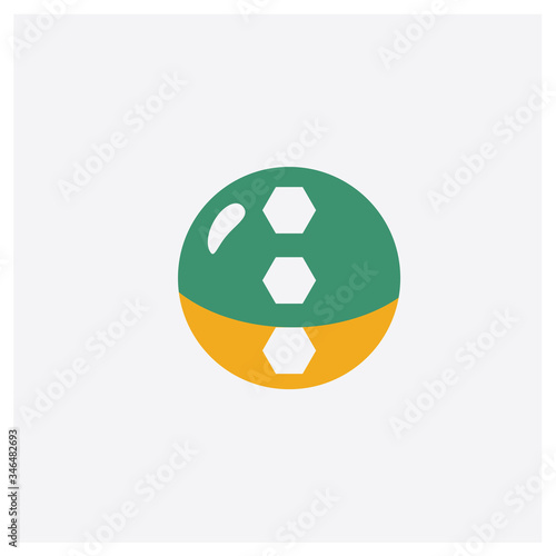 Ball concept 2 colored icon. Isolated orange and green Ball vector symbol design. Can be used for web and mobile UI/UX