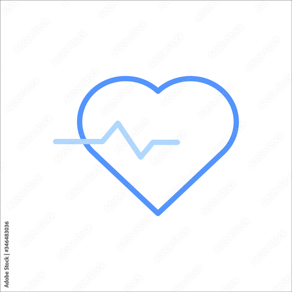 Heart cardiogram concept icon - vector heartbeat sign in thin line style Heart cardiogram concept icon - vector heartbeat sign in thin line style