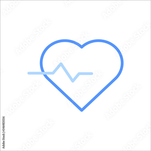 Heart cardiogram concept icon - vector heartbeat sign in thin line style