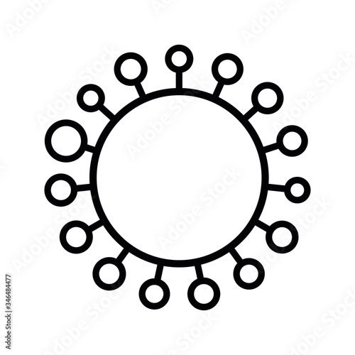Virus sign. Symbol of coronavirus and COVID-19 desease. Simple flat black outline vector icon