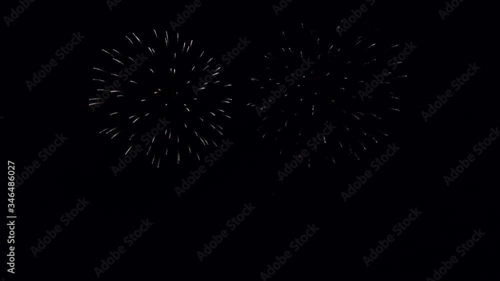 Fireworks in the night sky, isolated on black background Fireworks in the night sky, isolated on black background