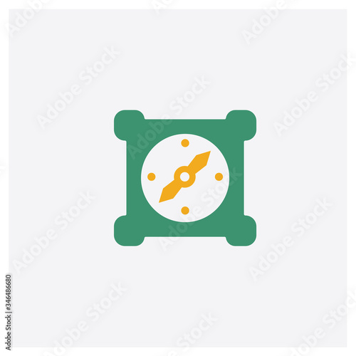 Navigation concept 2 colored icon. Isolated orange and green Navigation vector symbol design. Can be used for web and mobile UI/UX