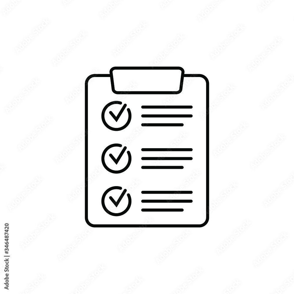 Clipboard with checklist icon, symbol for web site and app design. Vector illstration. Clipboard with checklist icon, symbol for web site and app design. Vector illstration.