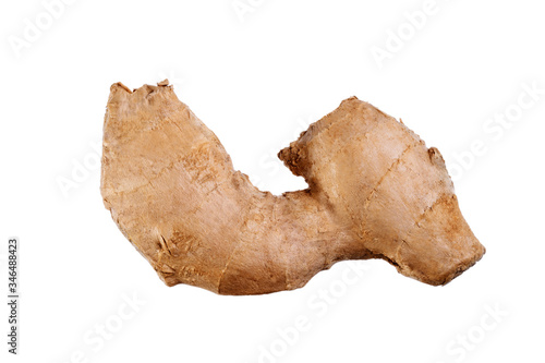 Ginger root isolated on white background. Organic raw vegan healthy food.
