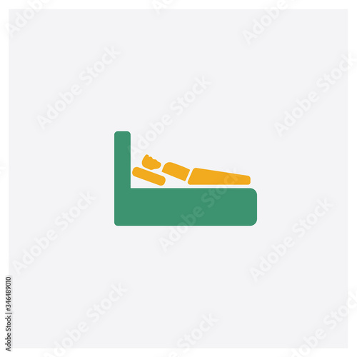 Hospitalization concept 2 colored icon. Isolated orange and green Hospitalization vector symbol design. Can be used for web and mobile UI/UX