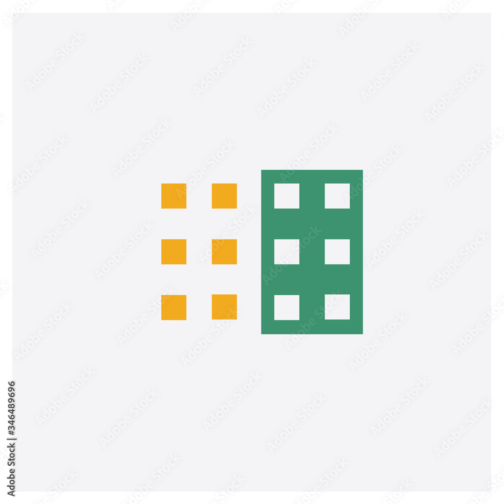 Percentage concept 2 colored icon. Isolated orange and green Percentage vector symbol design. Can be used for web and mobile UI/UX