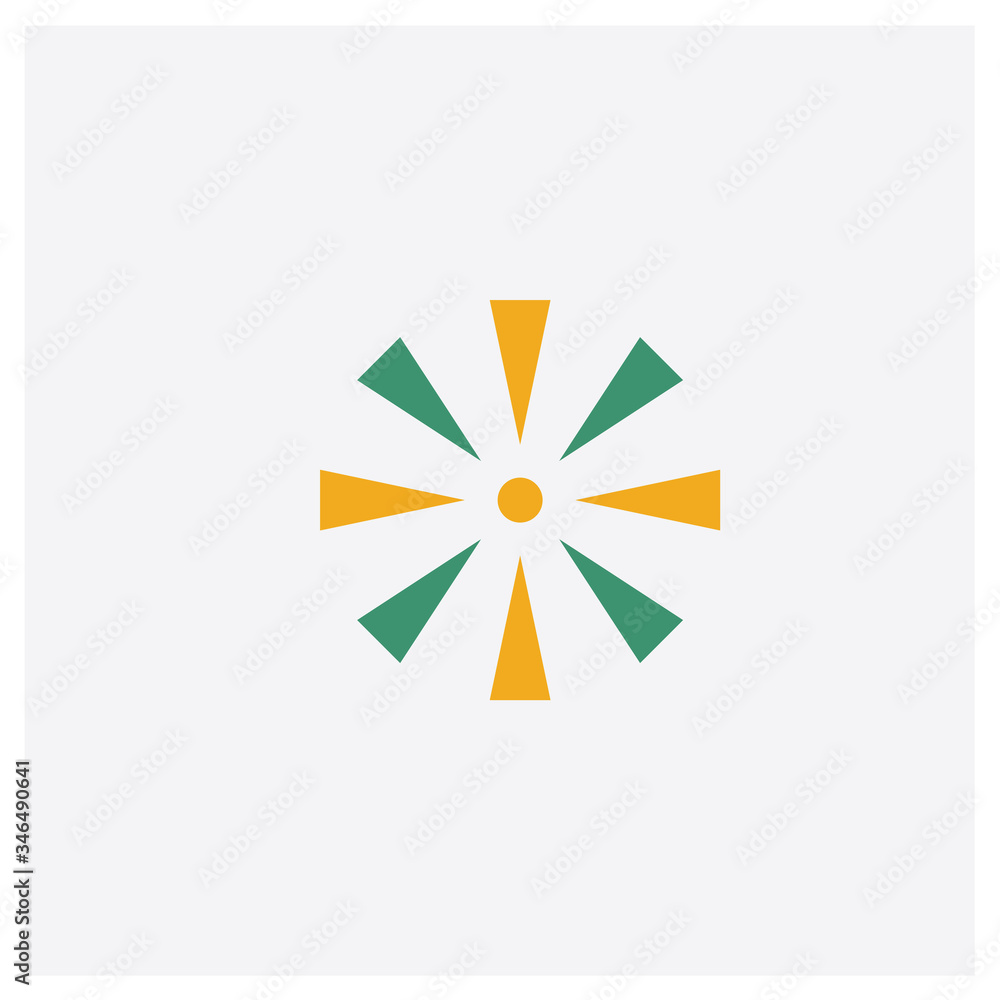 Loading concept 2 colored icon. Isolated orange and green Loading vector symbol design. Can be used for web and mobile UI/UX